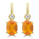 1.58ct Fire Opal Earrings with 0.097tct Diamond set in 18K Yellow Gold