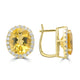 6.33ct Yellow Beryl Earrings with 0.715tct Diamond set in 18K Yellow Gold