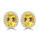 6.33ct Yellow Beryl Earrings with 0.715tct Diamond set in 18K Yellow Gold