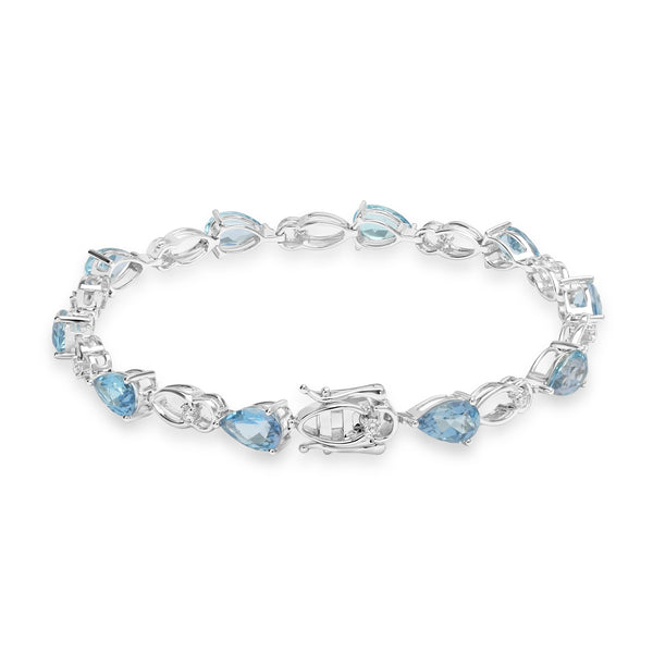 6.66ct Aquamarine Bracelets with 0.254tct Diamond set in 18K White Gold