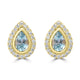 0.69ct Aquamarine Earrings with 0.276tct Diamond set in 18K Yellow Gold