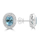 2.53ct Aquamarine Earrings with 0.302tct Diamond set in 18K White Gold