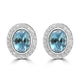 2.53ct Aquamarine Earrings with 0.302tct Diamond set in 18K White Gold