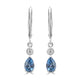 0.78ct Aquamarine Earrings with 0.068tct Diamond set in 18K White Gold