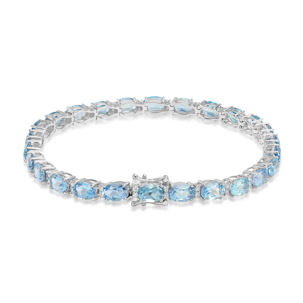 10.95ct Aquamarine Bracelets with 0.357tct Diamond set in 18K White Gold