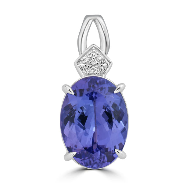 5.72ct Tanzanite Pendants with 0.04tct Diamond set in 14K White Gold