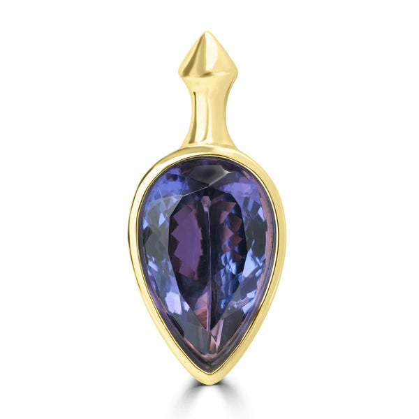 5.6ct Tanzanite Pendants with tct  set in 14K Yellow Gold