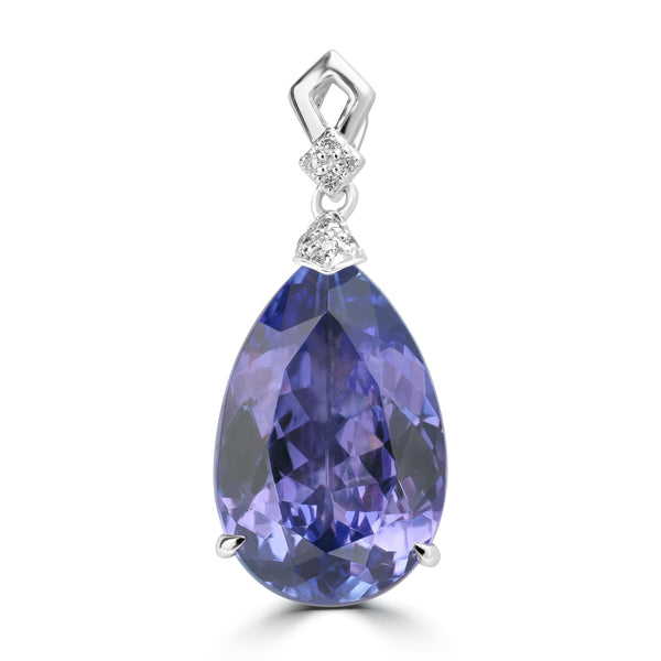 7ct Tanzanite Pendants with 0.04tct Diamond set in 14K White Gold