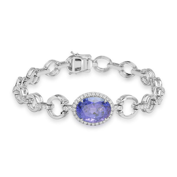 7.16ct Tanzanite Bracelets with 1.05tct Diamond set in 18K White Gold