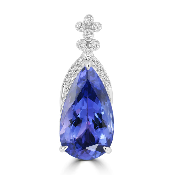 4.69ct Tanzanite Pendants with 0.134tct Diamond set in 18K White Gold