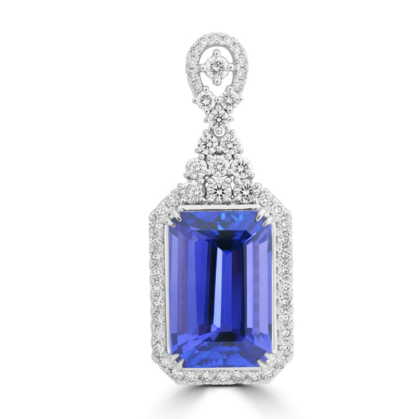 19.46ct Tanzanite Pendants with 1.87tct Diamond set in 18K White Gold