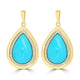 9.4ct Turquoise Earrings with 0.34tct Diamond set in 14K Yellow Gold