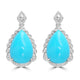 10.03ct Turquoise Earrings with 0.179tct Diamond set in 14K White Gold