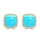 7.94ct Turquoise Earrings with 0.303tct Diamond set in 14K Yellow Gold