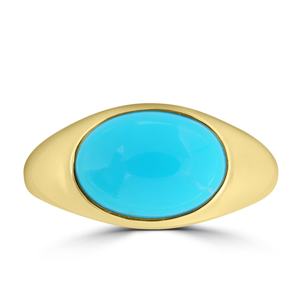 4.82ct Turquoise Rings set in 14K Yellow Gold