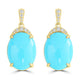 10.43ct Turquoise Earrings with 0.213tct Diamond set in 14K Yellow Gold