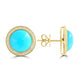 10.12ct Turquoise Earrings with 0.338tct Diamond set in 14K Yellow Gold