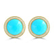 10.12ct Turquoise Earrings with 0.338tct Diamond set in 14K Yellow Gold