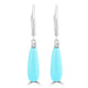 6.2ct Turquoise Earrings with 0.093tct Diamond set in 14K White Gold