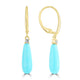 6.29ct Turquoise Earrings with 0.102tct Diamond set in 14K Yellow Gold