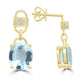 3.69ct Aquamarine Earrings with 0.108tct Diamond set in 14K Yellow Gold