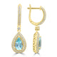 2.47ct Aquamarine Earrings with 0.976tct Diamond set in 14K Yellow Gold