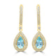 2.47ct Aquamarine Earrings with 0.976tct Diamond set in 14K Yellow Gold