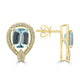 2.85ct Aquamarine Earrings with 0.306tct Diamond set in 14K Yellow Gold