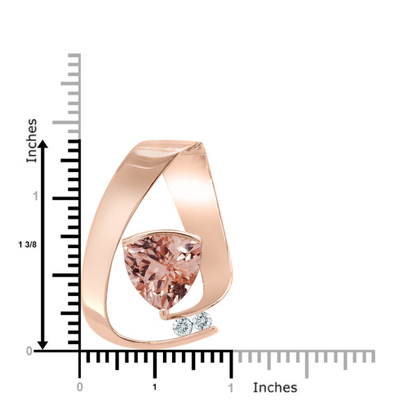 5.72Ct Morganite Pendant With 0.23Tct Diamonds Set In 14K Rose Gold