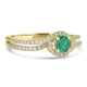 0.34ct   Emerald Rings with 0.37tct Diamond set in 14K Yellow Gold