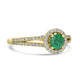 0.36ct   Emerald Rings with 0.34tct Diamond set in 14K Yellow Gold