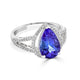 3.38Ct Tanzanite Ring With 0.33Tct Diamonds Set In 14Kt White Gold