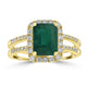 2.67ct   Emerald Rings with 0.4tct Diamond set in 14K Yellow Gold