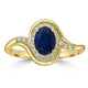 0.93ct Sapphire Rings with 0.19tct Diamond set in 18K Yellow Gold