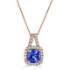 1.49ct Tanzanite Pendant with 0.33tct diamonds set in 14K rose gold