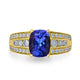 2.26ct Tanzanite Ring with 0.43tct Diamonds set in 14K Yellow Gold