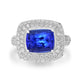 4.23ct Tanzanite Rings with 1.54tct Diamond set in 14K White Gold