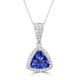 2.57ct Tanzanite Pendants with 0.22tct Diamond set in 14K White Gold