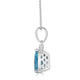 1.34ct Aquamarine Pendant with 0.06tct diamonds set in 14K white gold