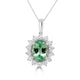 2.93ct Tsavorite Pendant with 0.78tct Diamonds set in 14K White Gold