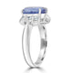 4.59ct Blue Sapphire Ring with 0.26tct Diamonds set in Platinum