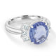 4.59ct Blue Sapphire Ring with 0.26tct Diamonds set in Platinum