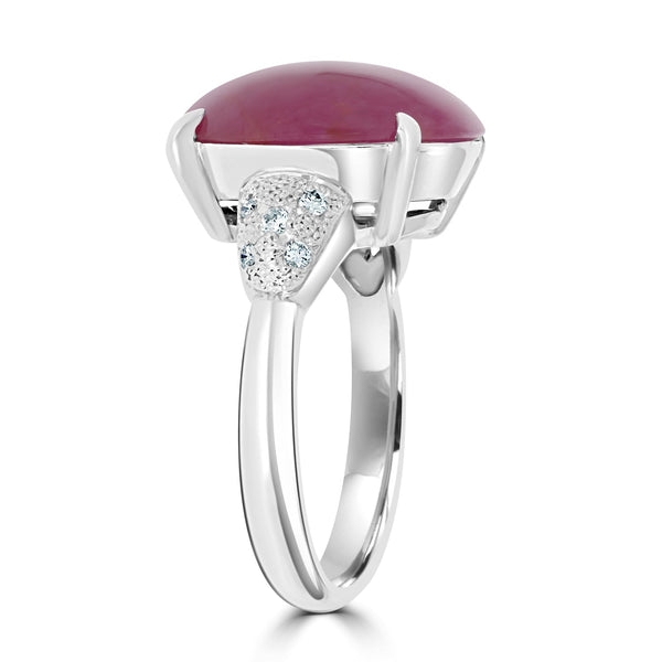 8.27ct Star Ruby Ring with 0.11tct Diamonds set in Platinum