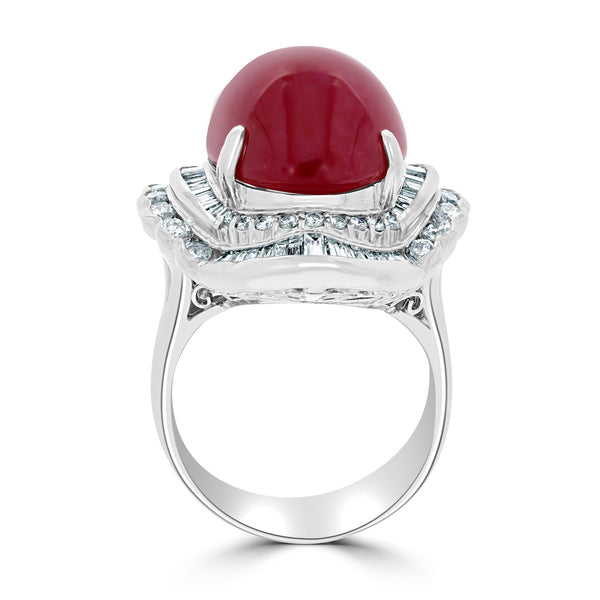 18.06ct Ruby Ring with 2.07tct Diamonds set in 900 Platinum