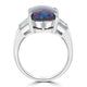 4.83ct Black Opal Ring with 0.57tct Diamonds set in 900 Platinum