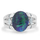 4ct Black Opal Ring with 0.25tct Diamonds set in 900 Platinum