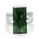 12.69ct Green Tourmaline Ring with 0.34tct Diamonds set in Platinum