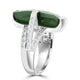 12.69ct Green Tourmaline Ring with 0.34tct Diamonds set in Platinum