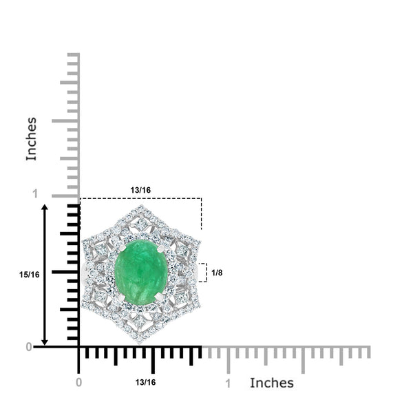 4.29ct Emerald Ring with 1.85tct Diamonds set in 18K White Gold