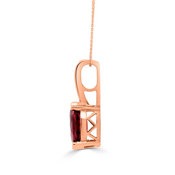 3.24ct Tourmaline Pendant with 0.18tct Diamonds set in 14K Rose Gold